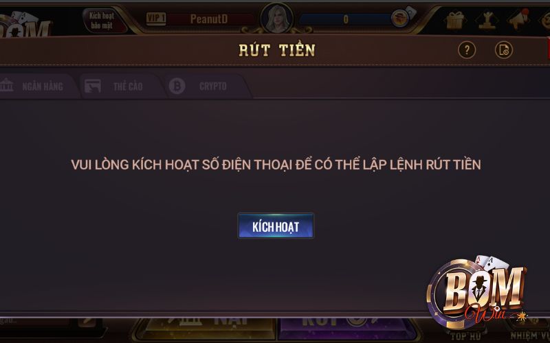 Rút tiền BomWin nhanh chóng chỉ trong 2–5 phút