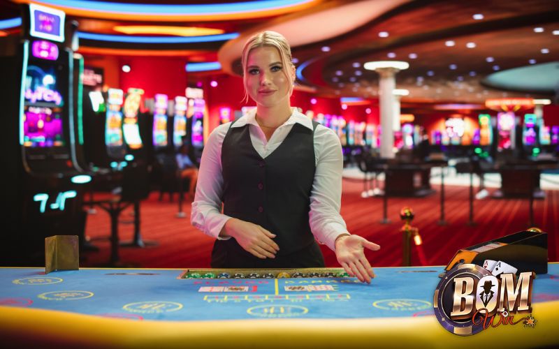 Trải nghiệm live casino bom win với dealer chuyên nghiệp, Baccarat, Roulette, Blackjack phát sóng HD